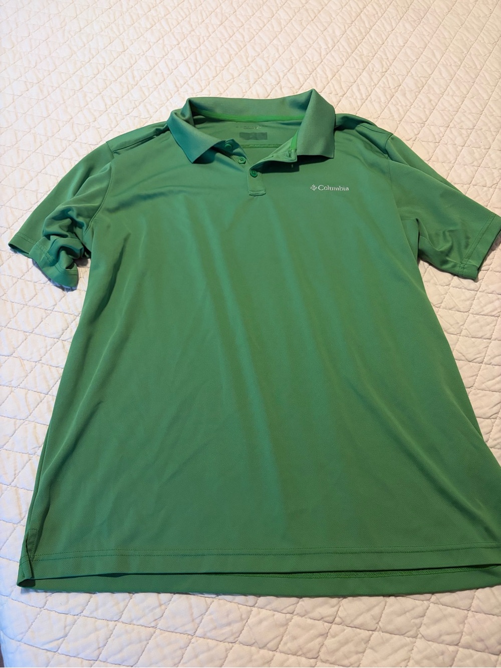 Columbia Omni-Shade Men’s XL Green Polo Shirt UPF Sun Protection Outdoor Golf
